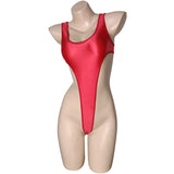Elastic, Oil Bright, Hot Figure Display, High Fork Jumpsuit