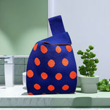 Women's Contrast Color, Polka Dot Handbag
