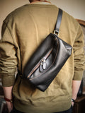 Genuine Leather Motorcycle Crossbody Fanny Pack