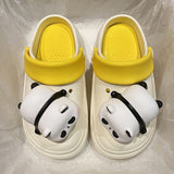 New Spring and Summer Anti-slip Platform Panda Light Hole Shoes for Women