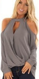 Women's Strapless Buttoned Long-sleeved Halterneck
