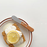 Japanese-style Distressed Knife with Solid Wood Handle for Butter, Bread, Fruit and Jam
