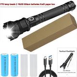 Aluminum Alloy Telescopic Zoom, USB Charging, XHP70 Strong Flashlight