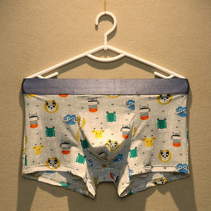 Youth Cartoon Printed Breathable Waist, Boxer Shorts
