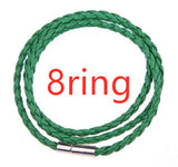 Men's Braided Genuine Leather Bracelet, Stainless Steel Beads, Charm Band for Boys