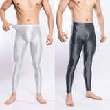 Glossy Silky Bodybuilding Ankle-length Pants for Gyms