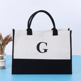 Alphabetical Letter, Canvas Tote Bag for Women