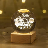 Luminous Starry Sky and Planets Moon - Crystal Ball Small Night Lamp, Projection Ambience Light, Creative Gift Ideas