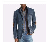 Men's Solid Color Denim Jacket – Casual, Elegant, and Classic Formal Coat