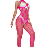 One-piece Large Mesh Halter Fishnet Lingerie