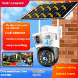 Solar Home Surveillance Camera, Dual-screen Outdoor Intelligent Network Device
