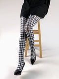 Thin Printed Pantyhose, Abstract Retro Stockings