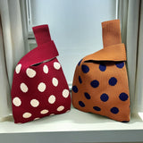 Women's Contrast Color, Polka Dot Handbag