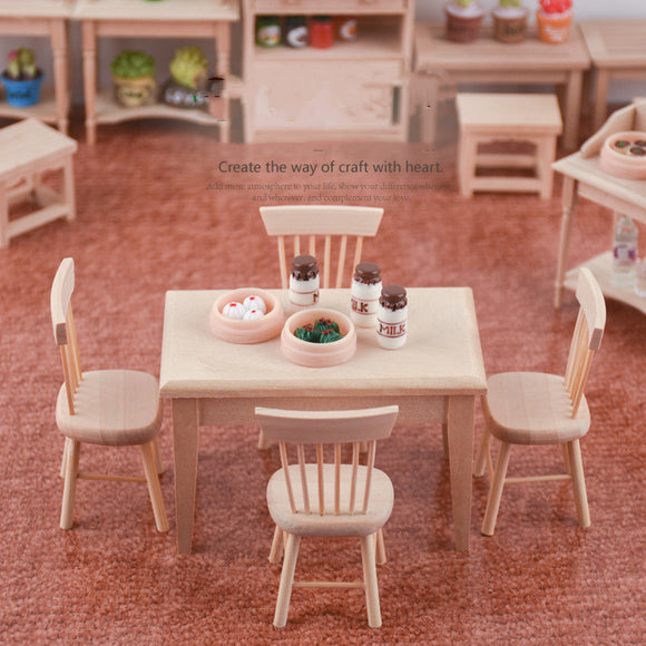 Doll House Mini Furniture, Wooden Handmade Miniature Models