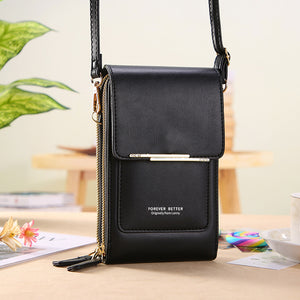 Touch Screen Mobile Phone Bag, Small Crossbody Shoulder Bags, Women's Long Wallet