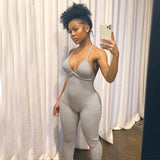 Women’s Halter Neck Suspender Jumpsuit – Slim Fit Sleeveless Outfit