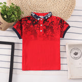 Boys' Printed Polo Shirt, Kids' Casual Short Sleeve Top for Children, Summer Wear