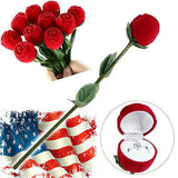 Romantic Red Rose, Flower Ring Gift Box for Anniversaries, Weddings, Proposal & Gifts