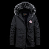 Winter New Warm Casual Men's Cotton Coat, Thick Long Hair Fur Collar Jacket