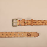 Men’s Vegetable-tanned Top-grain Leather Belt with Solid Brass Buckle