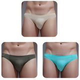 Bee Sha Traceless Sheer Men's Underwear, Summer Triangle Seamless Ice Silk Underwear