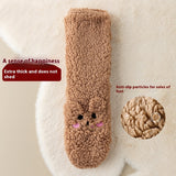 Winter Floor Socks, Velvet Thicken Warm Coral Velvet Cute Stockings, Japanese-style Home Footwear Non-slip Tights, New Year Gifts Winter Accessories