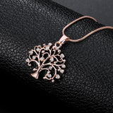 Women’s Multi-layer Tree of Life Necklace with CZ Zircon Pendant – Elegant Long Chain Jewelry Gift