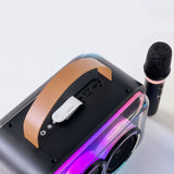 Bluetooth-compatible Speaker, Colorful RGB Portable Karaoke Wireless Stereo