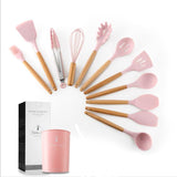 Silicone Kitchenware with Wooden Handle