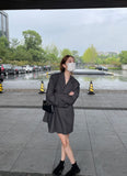Women's Wide-shoulder Suit, Back Slit Profile Jacket