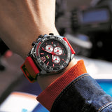 Rubber Strap Quartz Fashion Clock, Six-pin Timing Sports Watch