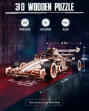 3D Wooden Puzzle Racing Car Model Kits with Mechanical Roaring Engine