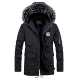 Winter New Warm Casual Men's Cotton Coat, Thick Long Hair Fur Collar Jacket