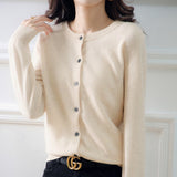 New Thin Round Neck Cardigan Sweater, Short Outer Tops