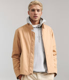 Stand Collar Zippered Solid Color Jacket