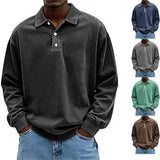 Men’s Fall Long-sleeve Polo Shirt – Casual, Breathable, Comfortable Solid High-quality Tee