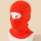 Single Hole, Solid Color Acrylic Mask, Knitted Hat