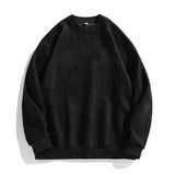 Suede Look Solid Color Casual Turtle Neck Sweatshirt for Men, Soft Premium Winter Pullover