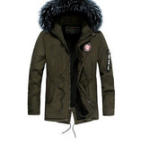Winter New Warm Casual Men's Cotton Coat, Thick Long Hair Fur Collar Jacket