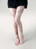 Thin Printed Pantyhose, Abstract Retro Stockings