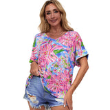 Shiying Printed Drop-shoulder Sleeve Top, Summer Fashion T-shirt for Women