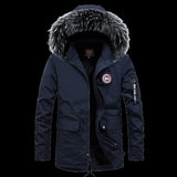 Winter New Warm Casual Men's Cotton Coat, Thick Long Hair Fur Collar Jacket