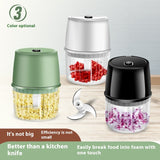 USB Rechargeable Electric Garlic Press, Portable Wireless Food Chopper Mini Complementary Food Mixer