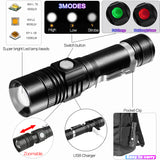 Portable Mini WT518 T6 Flashlight – 1000 Lumens, 3 Modes, Zoomable LED, Clicky Switch, Clip-on Torch