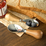 Vertical Stainless Steel Butter & Cheese Spreader with Wooden Handle