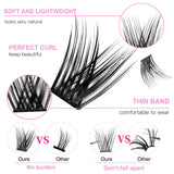 False Eyelash Set with Single Cluster, Natural Eyelashes