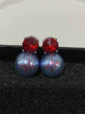 Lifeline Pearl Gemstone Earrings – Stylish Double Stud Fashion Jewelry
