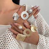 Twin Style Alloy Pleated Square Ring