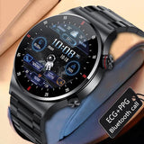 Bluetooth Calling, QW33 ECG PPG, Business Stainless Steel Strap, Waterproof Men's Watch
