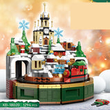 Castle Music Box Building Block Toy – Assembled Mini Bricks Gift Set